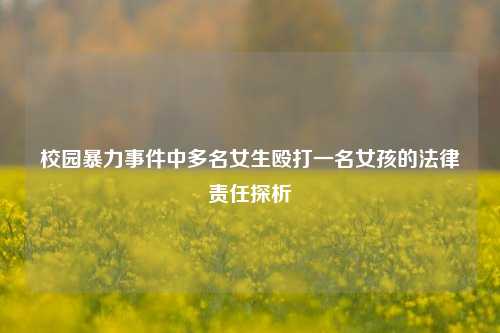 校园暴力事件中多名女生殴打一名女孩的法律责任探析